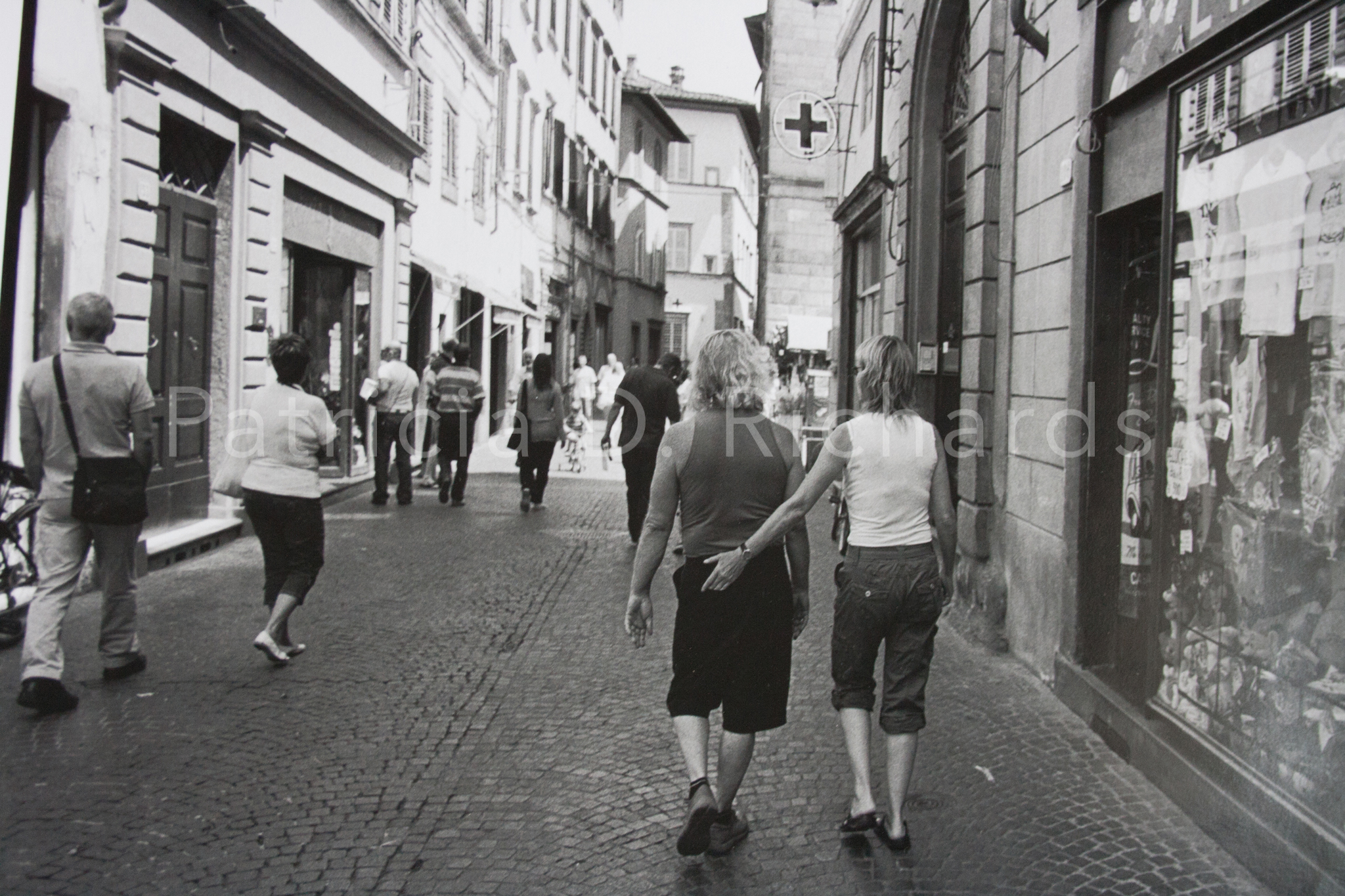 two women walking
